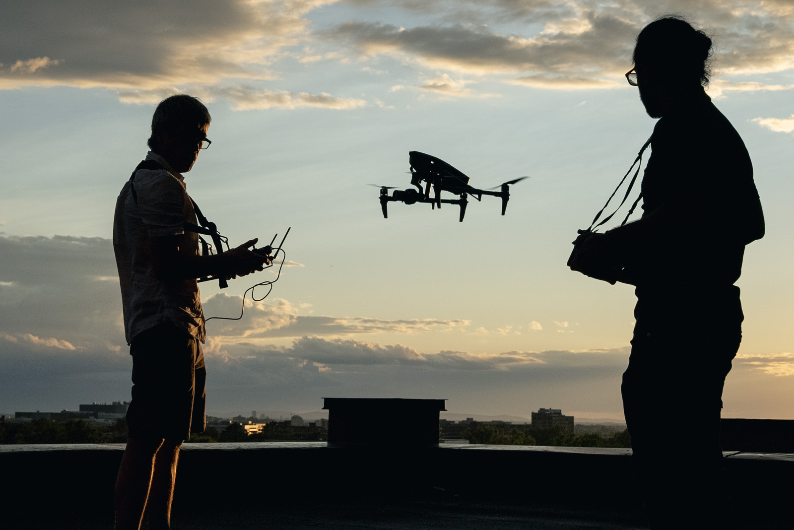 DJI Inspire 3 capturing aerial cinematography in Montreal